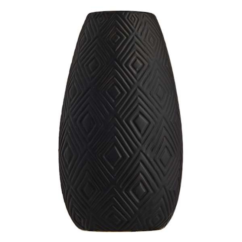 Eileen Black Ceramic Vase, 12″