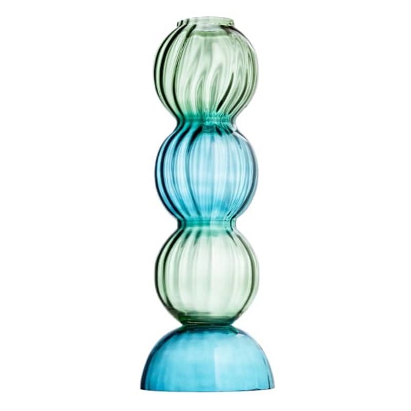 Found & Fable Green Glass Optic Ball Vase, 15″