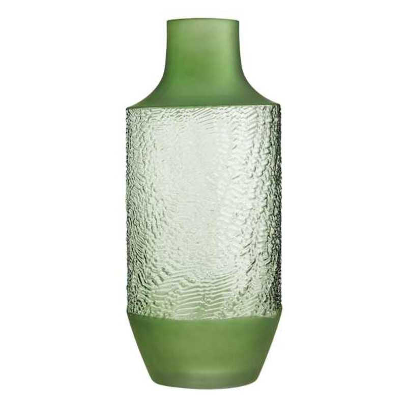 Found & Fable Green Textured Glass Vase, 13″