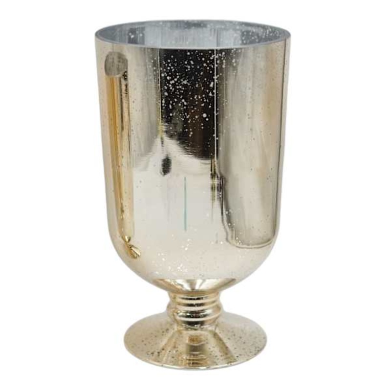 Gold Distressed Mercury Glass Vase, 12″