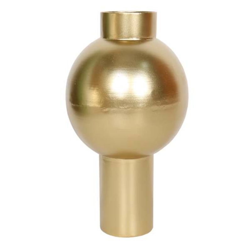 Gold Metal Vase, 14″