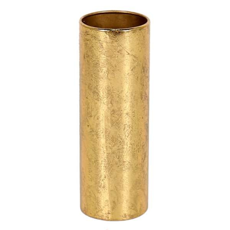 Gold Metal Vase, 9″