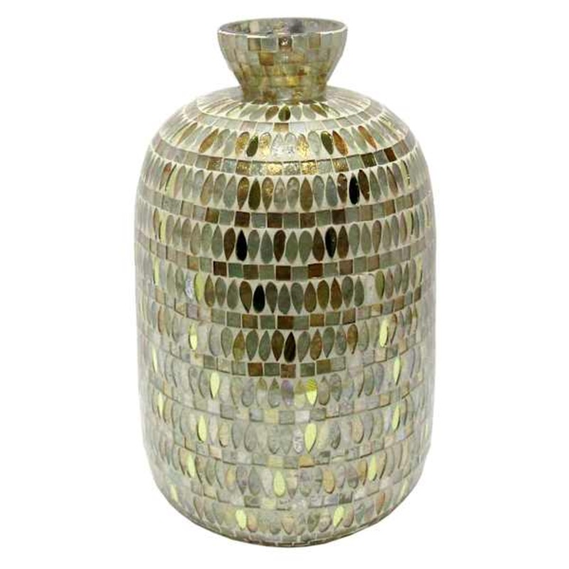 Gold Mosaic Vase, 14″