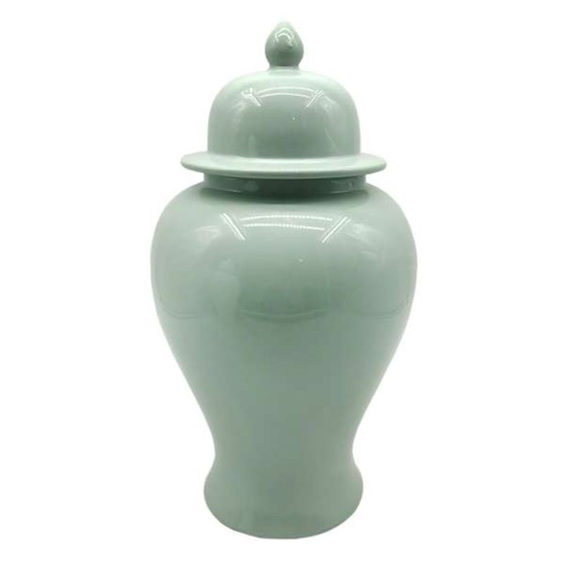 Green Ceramic Vase, 15″