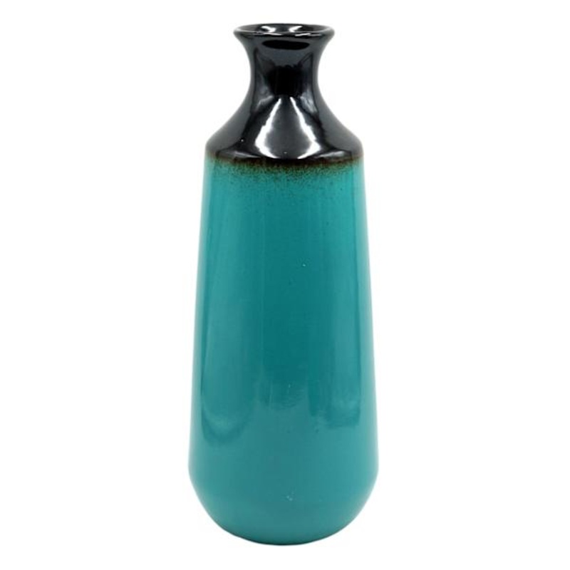 Green Ceramic Vase, 15.5″