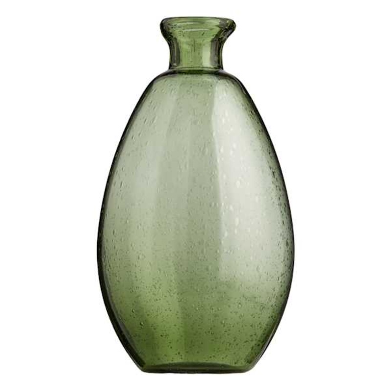 Green Glass Vase, 14″