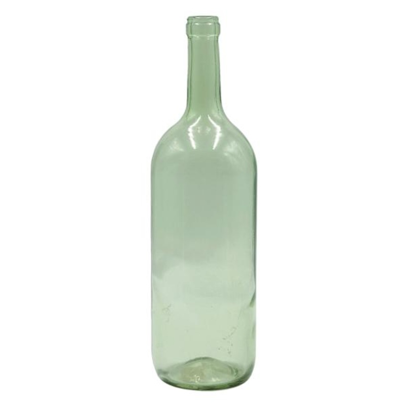 Green Recycled Glass Bottle Vase, 12″