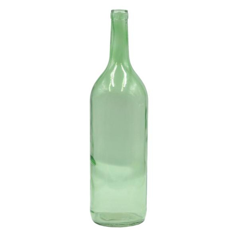Green Recycled Glass Bottle Vase, 14″
