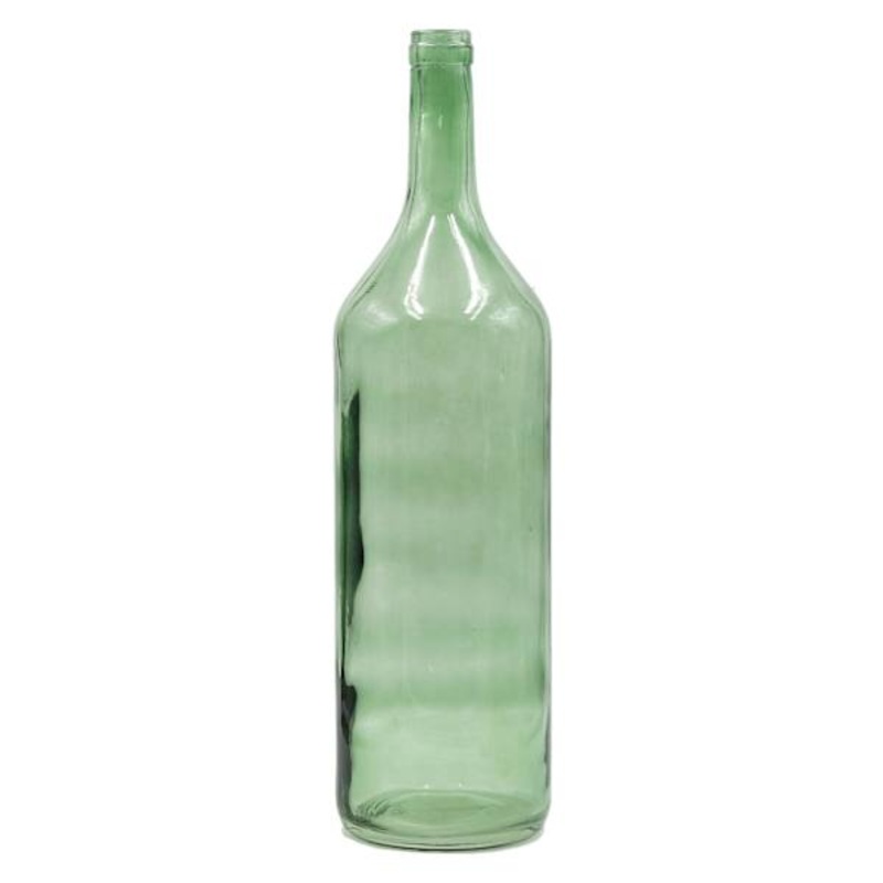 Green Recycled Glass Bottle Vase, 21″