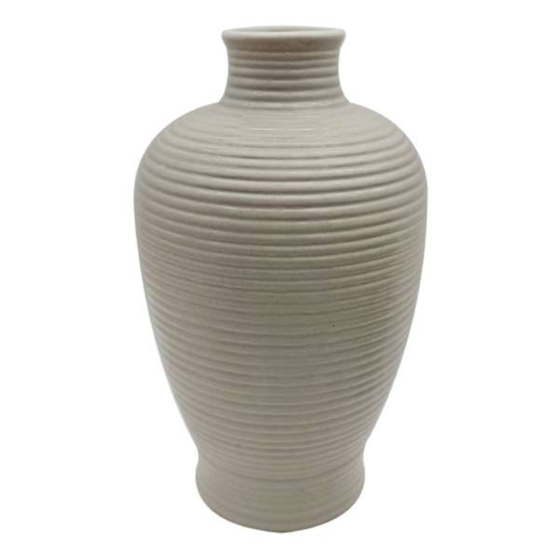 Grey Striped Ceramic Vase, 6×12