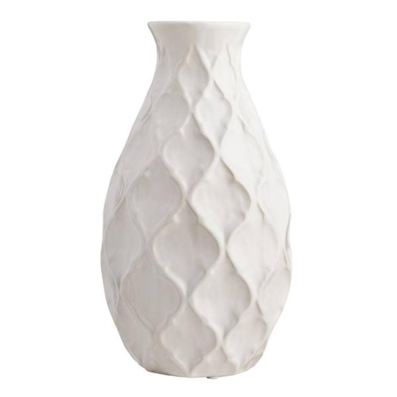 Helen White Ceramic Vase, 12″