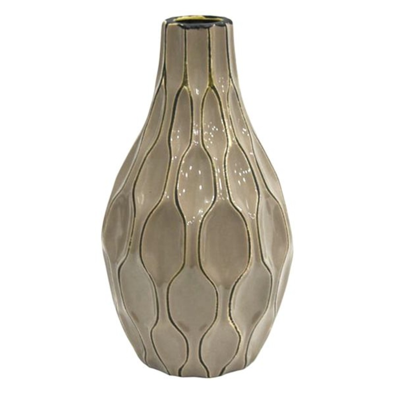 Katherine Grey Ceramic Vase, 12″