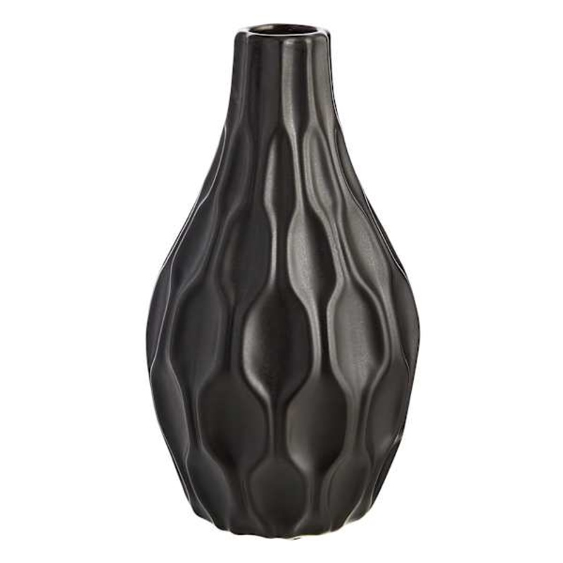 Katherine Matte Black Vase, 12″