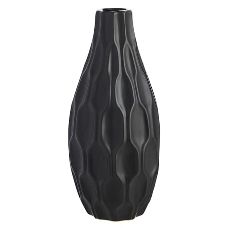 Katherine Matte Black Vase, 15″