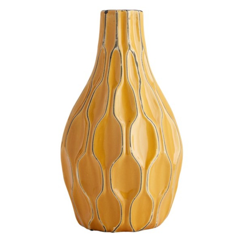 Katherine Yellow Ceramic Vase, 12″