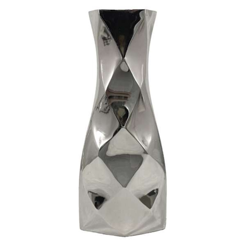 Laila Ali Metallic Aluminum Vase, 14″