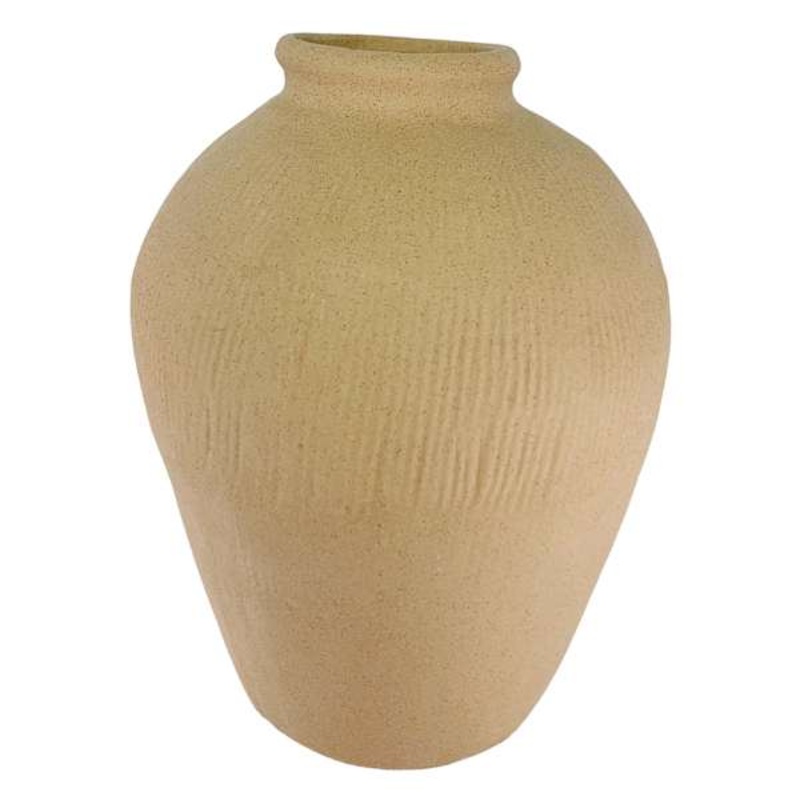 Matte Tan Ceramic Vase, 10×12