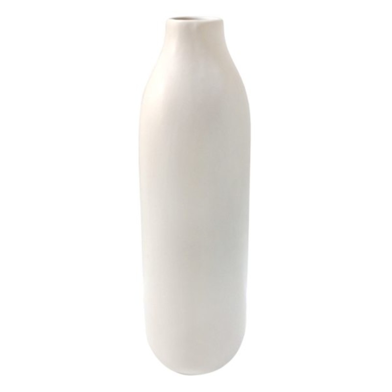 Matte White Ceramic Vase, 16″