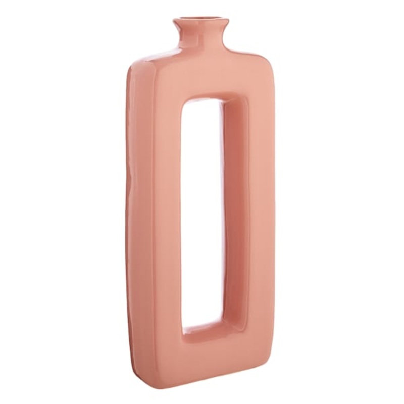 Natural Ceramic Open Vase, 15.5″