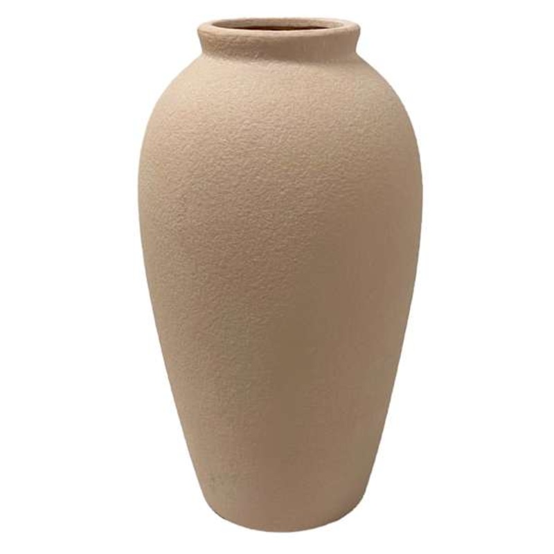 Neutral Ceramic Vase, 13″