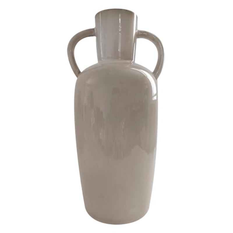 Neutral Ceramic Vase, 13.7″
