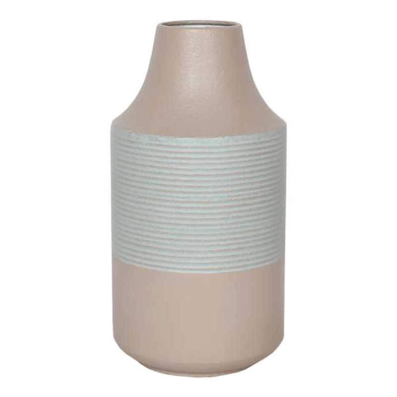 Neutral Metal Vase, 12″