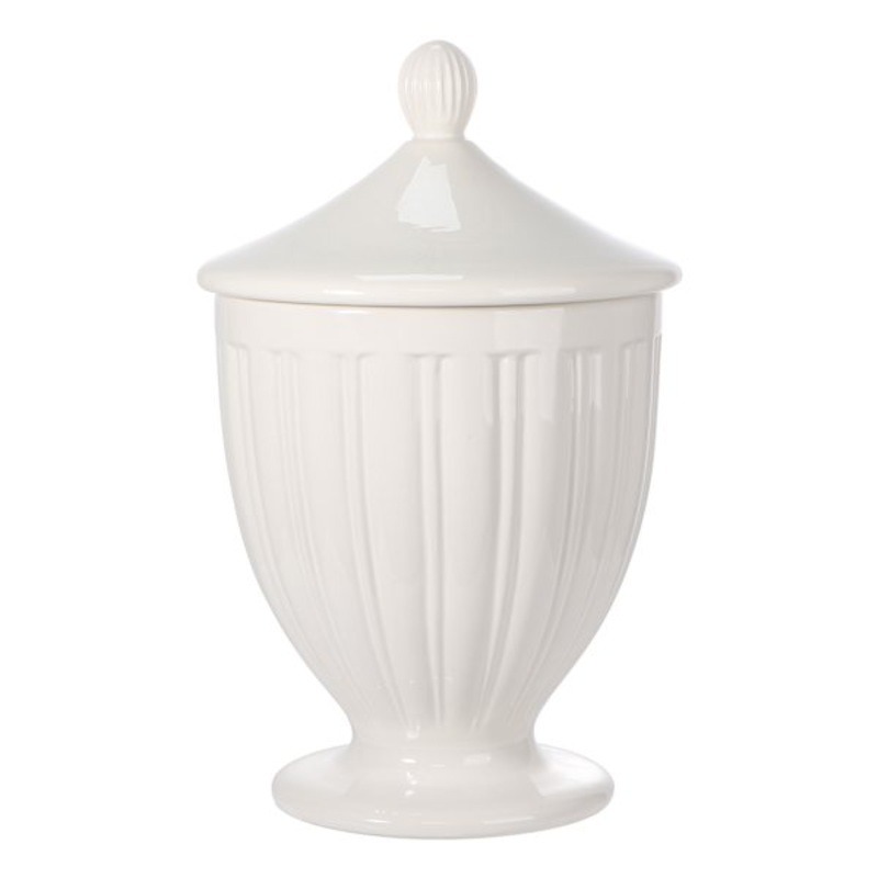 Off White Ceramic Ginger Jar, 17.7″