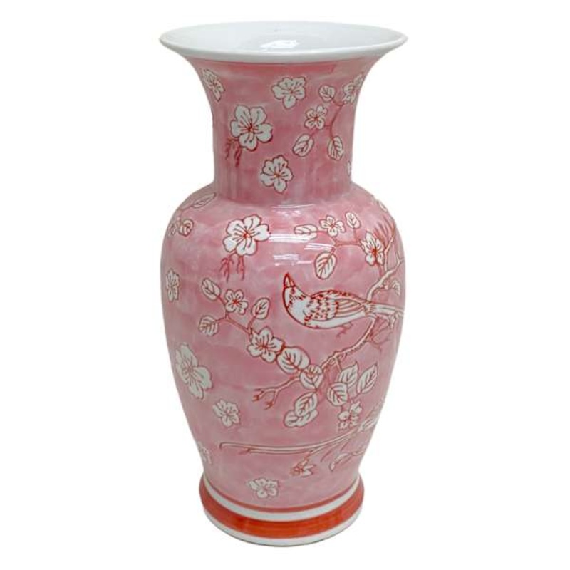 Pink Ceramic Vase, 12″