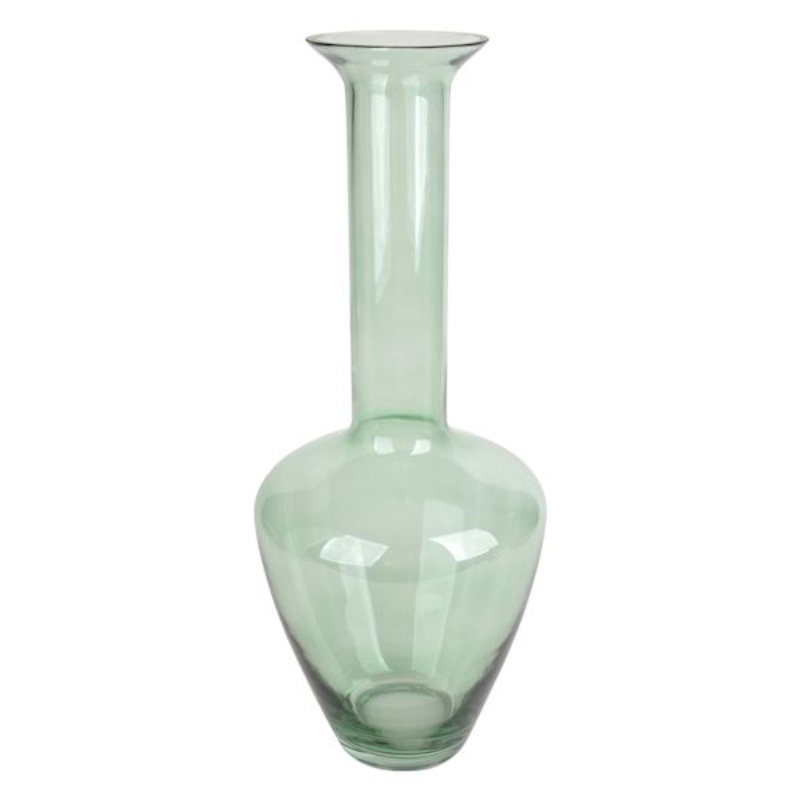 Providence Green Glass Vase, 15.7″