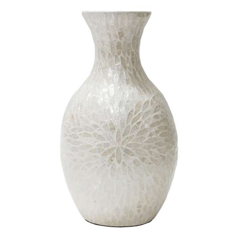 Solstice Ivory Capiz Vase, 15″