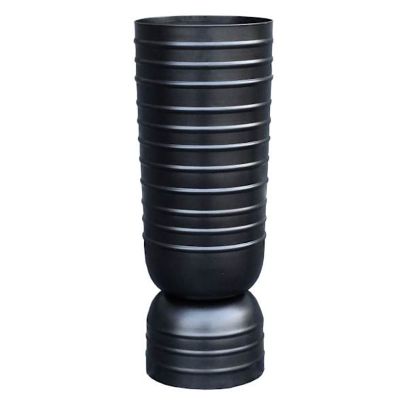 Tracey Boyd Black Spiraling Vase, 14″