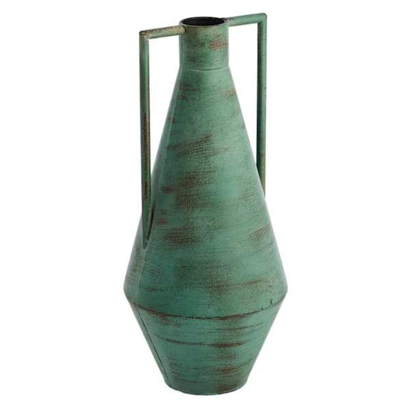 Tracey Boyd Blue & Green Vase with Handles, 15″