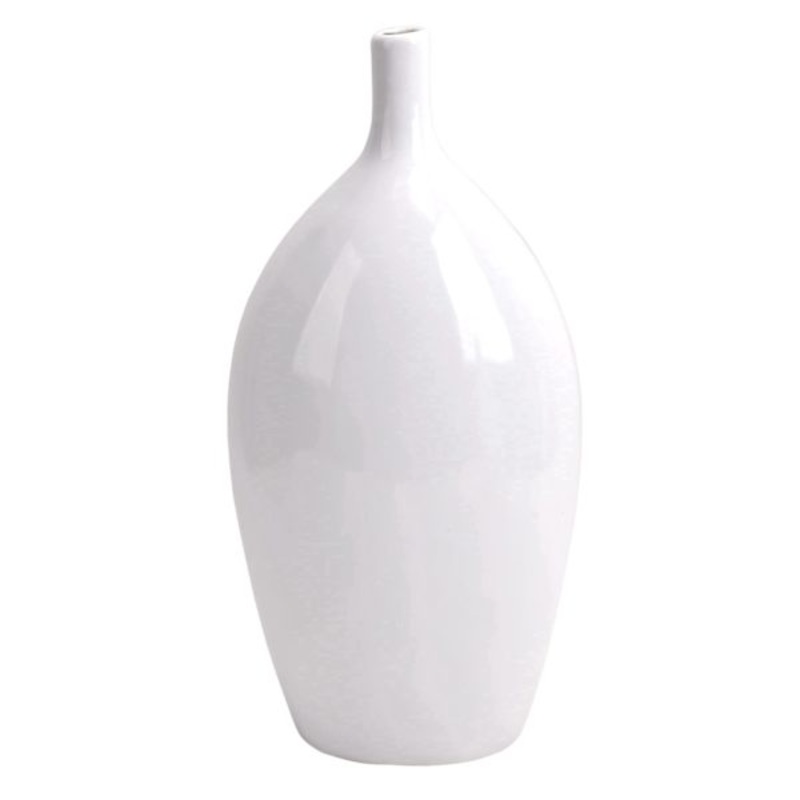 White Ceramic Vase, 14″