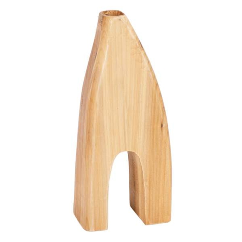 Wood Vase, 9″