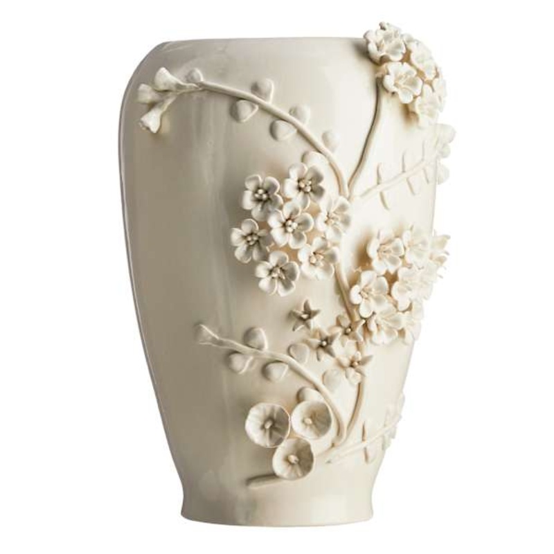 3D Flower Ceramic Vase, 13.7″