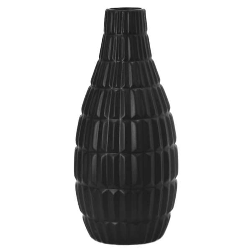 Addison Black Ceramic Vase, 15″