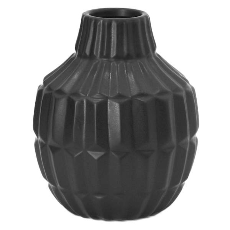 Addison Black Ceramic Vase, 6″