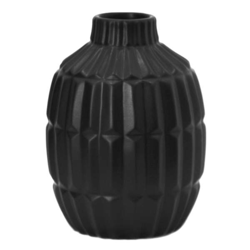 Addison Black Ceramic Vase, 7.5″