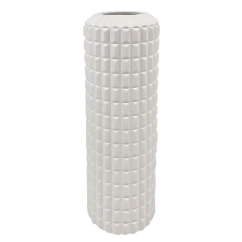 Addison White Modern Abstract Ceramic Vase, 12″