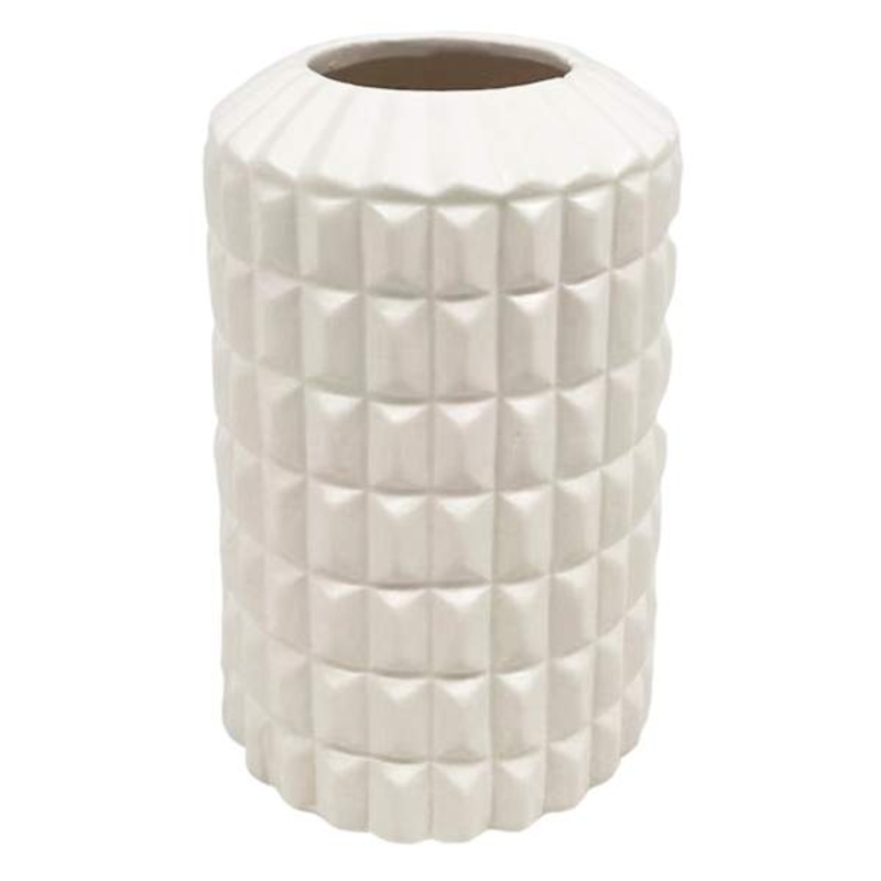 Addison White Modern Abstract Ceramic Vase, 5″