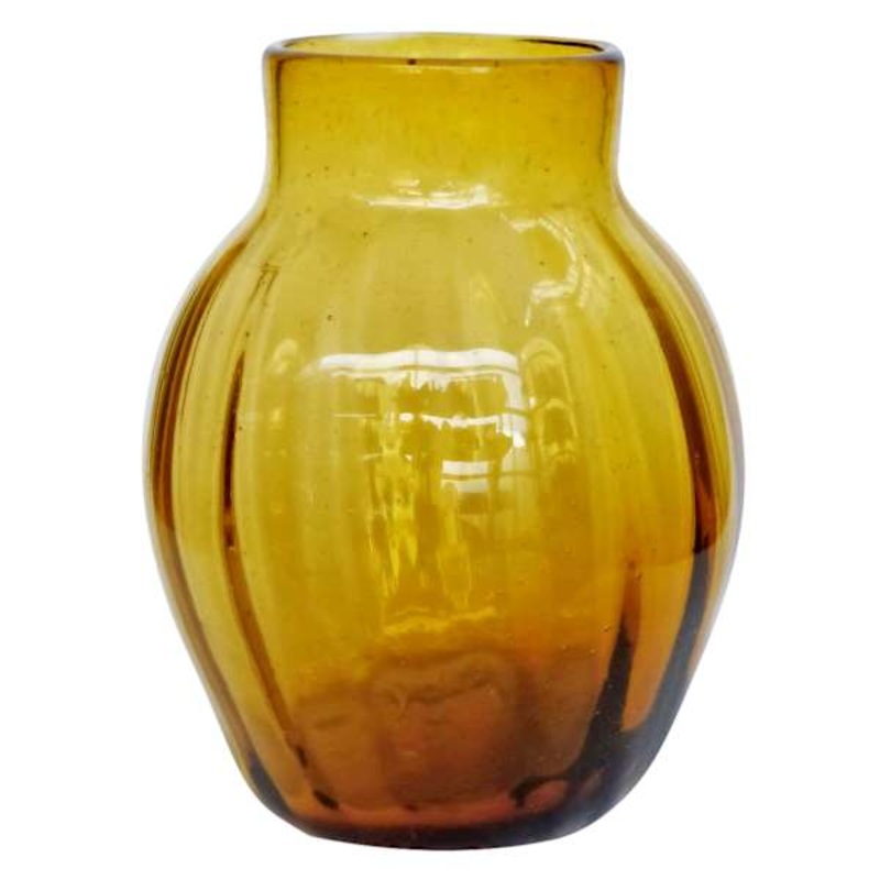 Amber Glass Vase, 5.5″