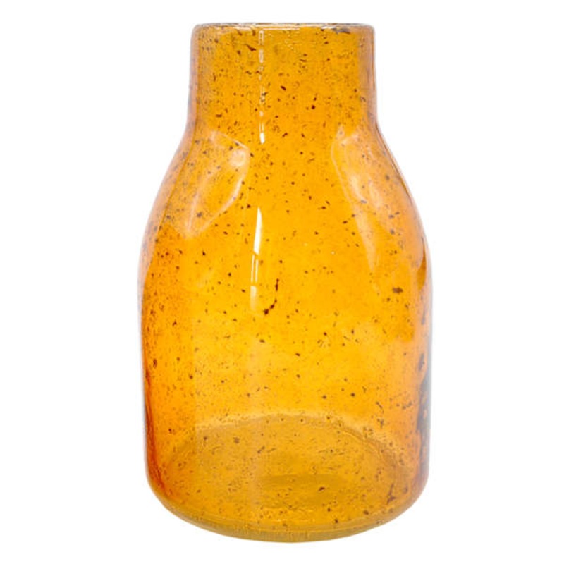 Amber Glass Vase, 9.5″