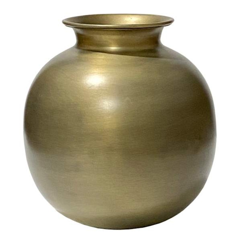 Antique Brass Metal Vase, 7″