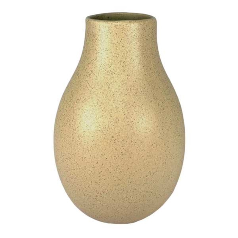 Beige Ceramic Vase, 6″