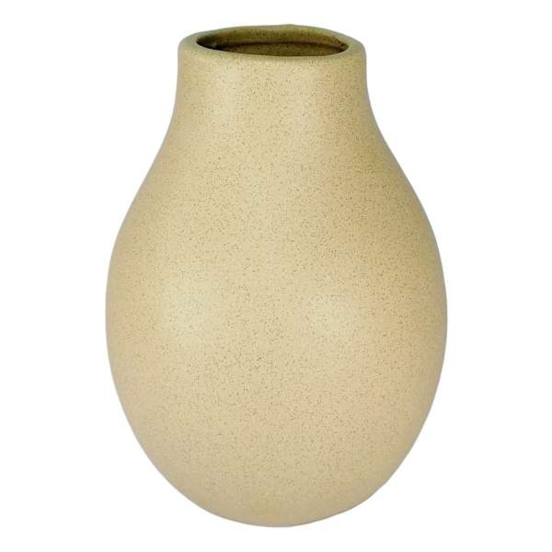 Beige Ceramic Vase, 8″