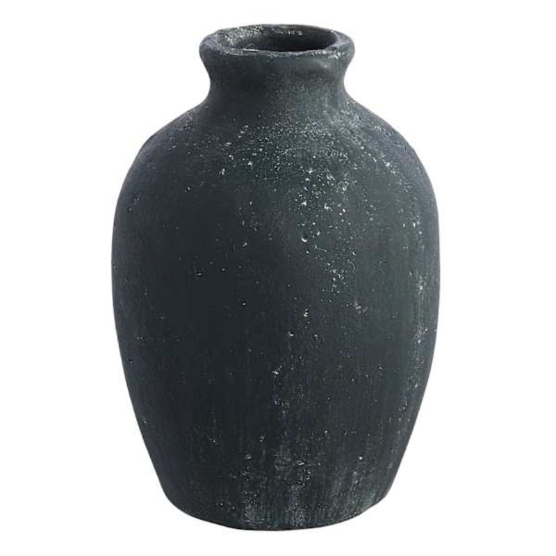 Black Cement Vase, 11.5″