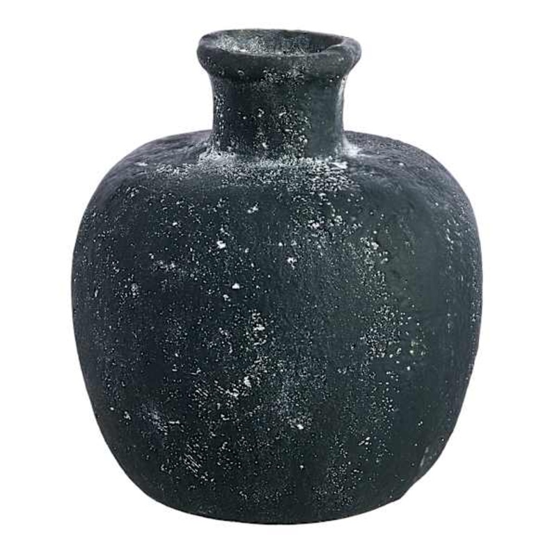 Black Cement Vase, 9″