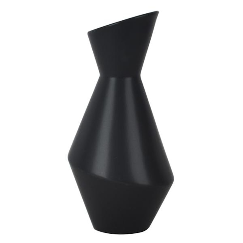 Black Ceramic Modern Vase, 9.7″