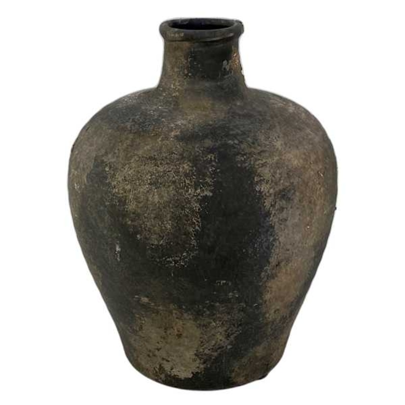 Black Ceramic Vase, 10.5″