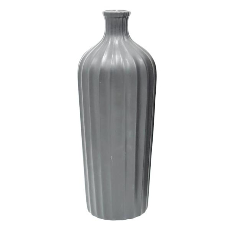 Black Ceramic Vase, 11″